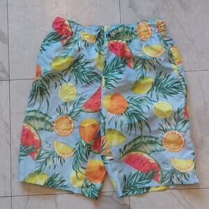 City Streets Swim Trunks Boys Medium Multicolor Fruit Board Shorts